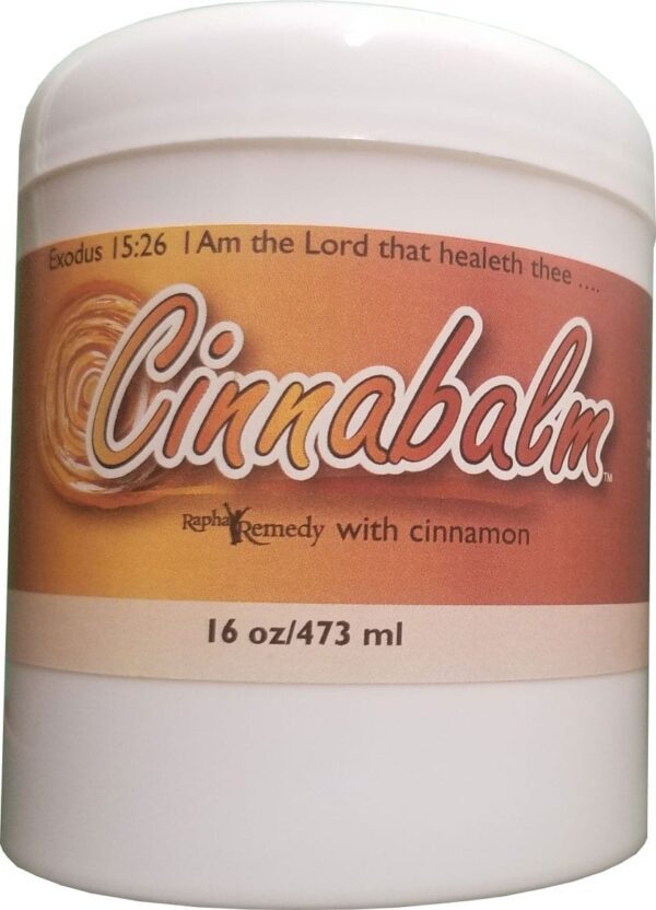 A jar of Rapha Remedy Cinnabalm on a white background.