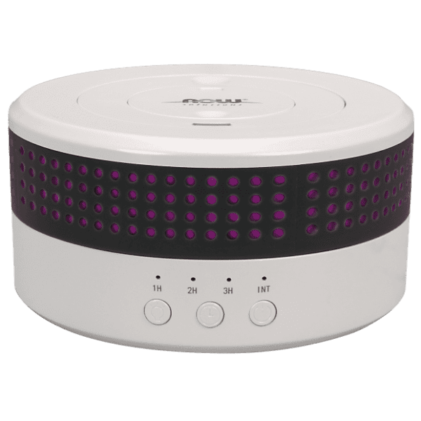 A white and purple Ultrasonic Dual Mist Oil Diffuser on a white background.