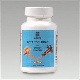 A bottle of Beta 204 Glucan powder.