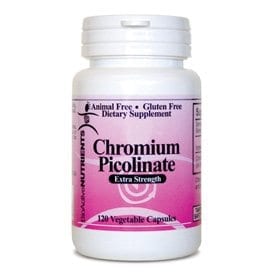 A bottle of Chromium Picolinate Extra Strength.