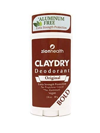 ClayDry Deodorant stick with a white background.