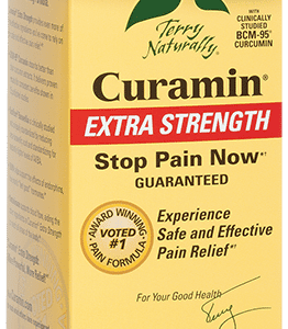 A box of Curamin Extra Strength designed to stop pain now.