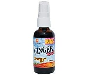 A bottle of Ginger Wow Syrup on a white background.
