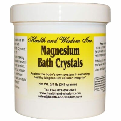 Magnesium Bath Crystals are a jar of magnesium bath crystals.