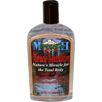 A bottle of Miracle II Neutralizer on a white background.