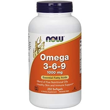 Now Foods Omega 3-6-9 Oil Concentrate 1000mg capsules.