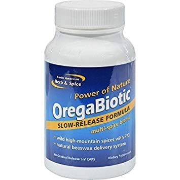 A bottle of OregaBiotic slow release formula.