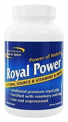 A bottle of Royal Power 3X Royal Jelly.