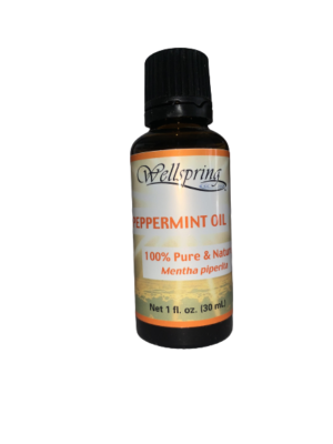 Belladonna Peppermint Oil in a small size bottle on a transparent background.