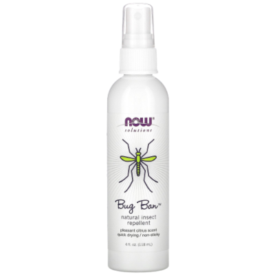 A bottle of Bug Ban Natural Insect Repellent 4 oz with an insect on it.