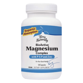 A bottle of BioActive Magnesium Complex with p5p and zinc.